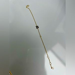 Gold filled initial B bracelet